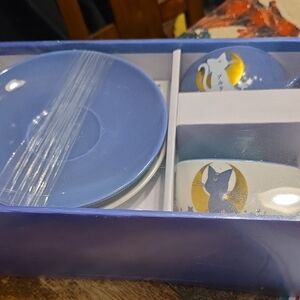 Blue Cat Design Drinkware Set